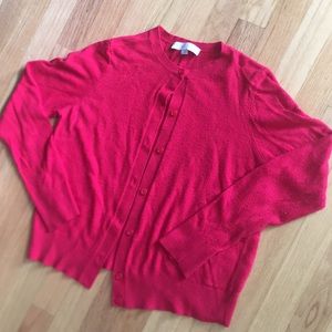 Red Ann Taylor Loft Cardigan